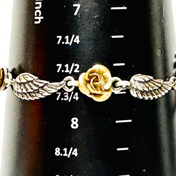 Cynthia Garrett Angel Wings & Roses Bracelet - 8.25" - Picture 4 of 5